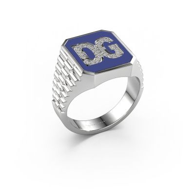 Zegelring Stephan 2 585 witgoud zirkonia 0.9 mm