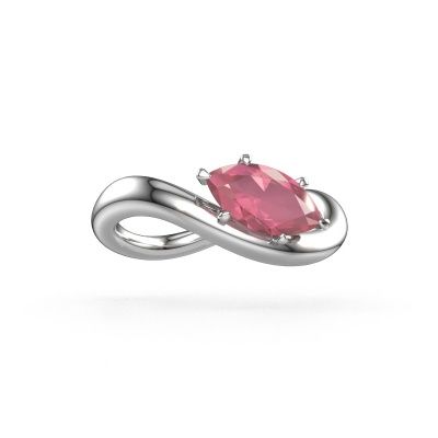 Engagement ring Chloe MRQ 585 white gold tourmaline pink 10x5 mm