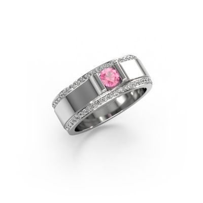 Men's ring Danillo 950 platinum pink sapphire 4.2 mm