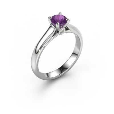Engagement ring Valorie RND 1 585 white gold amethyst 5 mm