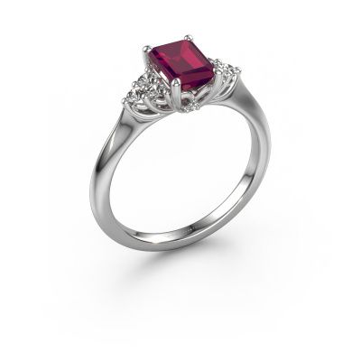 Engagement ring Felipa EME 950 platinum rhodolite 7x5 mm