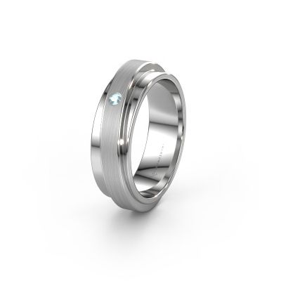 Bague de mariage WH2220L16D 950 platine aigue-marine ±6x2.2 mm