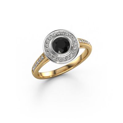 Verlobungsring Noud 2 RND 585 Gold Schwarz Diamant 0.824 crt
