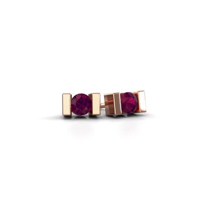 Stud earrings Lieve 585 rose gold rhodolite 3.7 mm