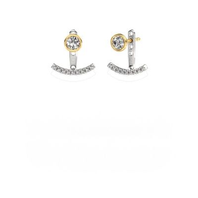 Boucles d'oreilles Rosetta 585 or blanc diamant synthétique 0.62 crt
