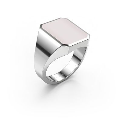 Chevalière Lars 4 585 or blanc nicolo rouge 15x12 mm