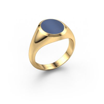 Siegelring Herman 2 585 Gold Blau Lagenstein 12x10 mm