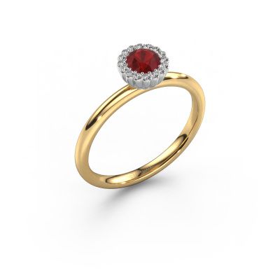 Engagement ring Queen 585 gold ruby 4.2 mm
