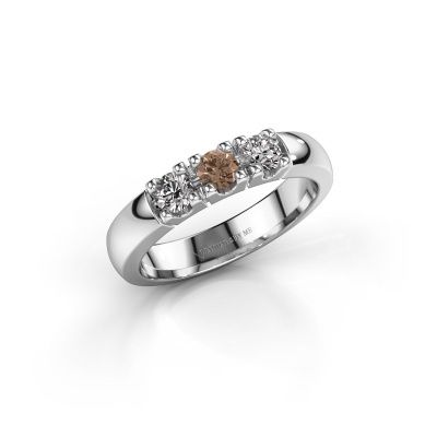 Ring Rianne 3 585 witgoud bruine diamant 0.450 crt