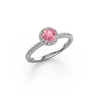 Engagement ring Miranda RND 585 white gold tourmaline pink 6.5 mm