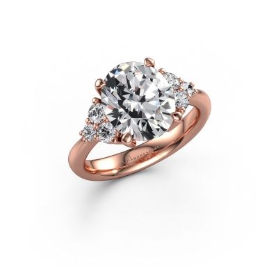 Engagement ring Aleida OVL 1 585 rose gold lab grown diamond 2.036 crt