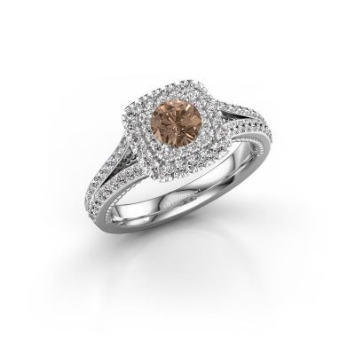 Verlovingsring Annette 585 witgoud bruine diamant 1.072 crt