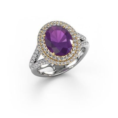 Verlobungsring Elvie 585 Weißgold Amethyst 10x8 mm
