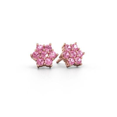 Stud earrings Bonita 585 rose gold pink sapphire 2.4 mm
