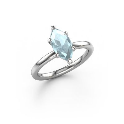 Engagement ring Simone MRQ 1 950 platinum aquamarine 11x5.5 mm