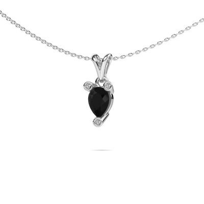 Ketting Cornelia Pear 950 platina zwarte diamant 1.015 crt