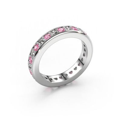 Stackable ring Nienke 585 white gold pink sapphire 2.2 mm