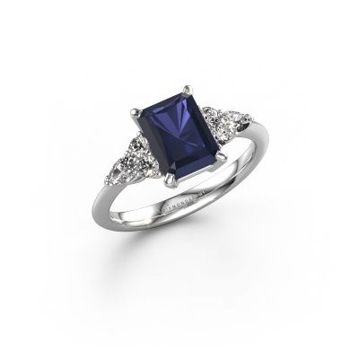 Engagement ring Melani RAD 950 platinum sapphire 8x6 mm