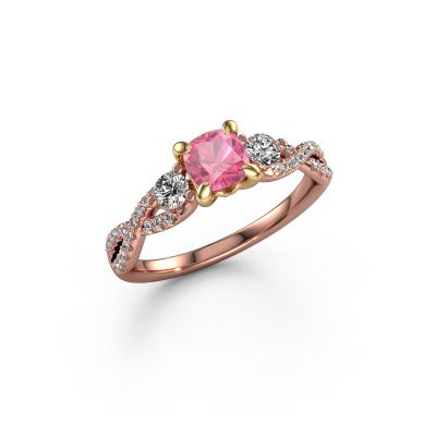 Bague de fiançailles Marilou CUS 585 or rose saphir rose 5 mm
