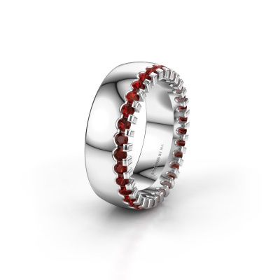 Wedding ring WH6120L27C 950 platinum garnet ±7x2.2 mm