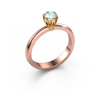 Engagement ring Julia 585 rose gold aquamarine 4 mm
