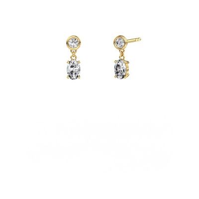 Drop earrings Lacey OVL 585 gold diamond 1.00 crt