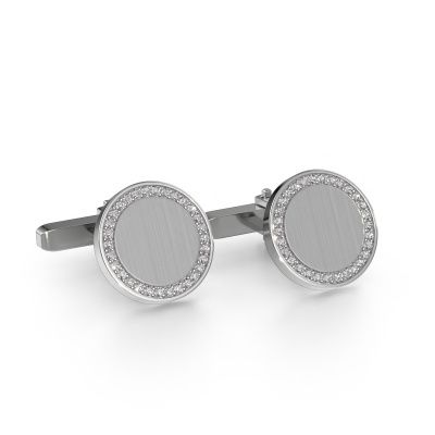 Cufflinks Sergei 585 white gold lab-grown diamond 0.48 crt