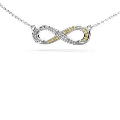 Necklace Infinity 2 585 white gold yellow sapphire 0.8 mm