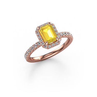 Verlobungsring Miranda EME 585 Roségold Gelb Saphir 7x5 mm