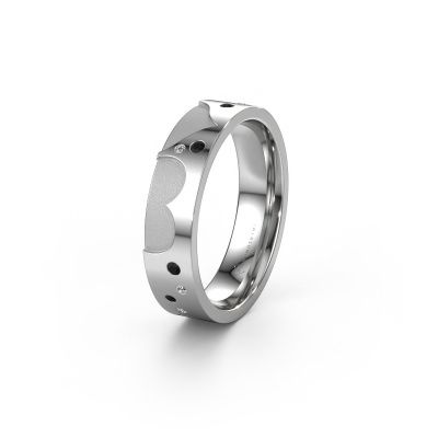Ehering WH2114L25A 585 Weißgold Schwarz Diamant ±5x1.7 mm