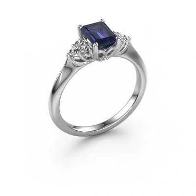 Engagement ring Felipa EME 585 white gold sapphire 7x5 mm