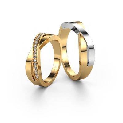 Eheringe set WHR0395LM ±6x2.4 mm 14 Karat Gold Diamant 0.008 crt