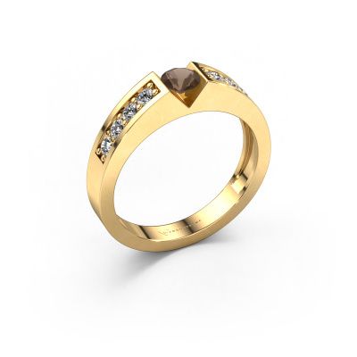 Engagement ring Lizzy 2 585 gold smokey quartz 4.2 mm