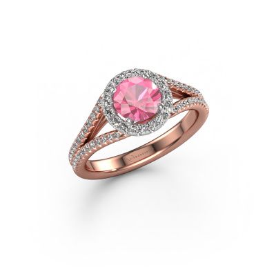 Verlobungsring Verla rnd 2 585 Roségold Pink Saphir 6.5 mm