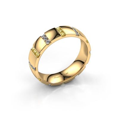 Huwelijksring Juul 585 goud gele saffier ±5x1.8 mm