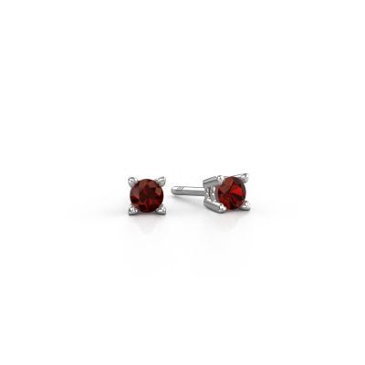 Stud earrings Cather 950 platinum garnet 4 mm