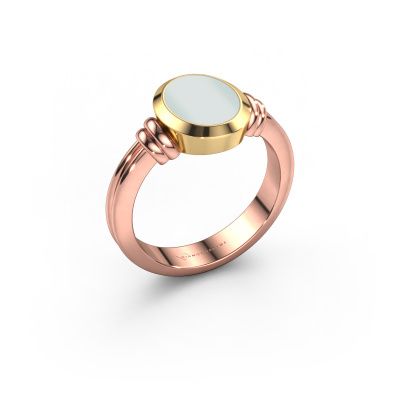 Pinkring Jake 1 585 rosé goud groene lagensteen 10x8 mm