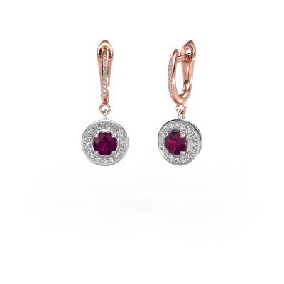 Drop earrings Ninette 2 585 white gold rhodolite 5 mm