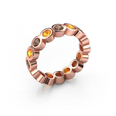 Vorsteckring Edwina 3 585 Roségold Rauchquarz 3 mm