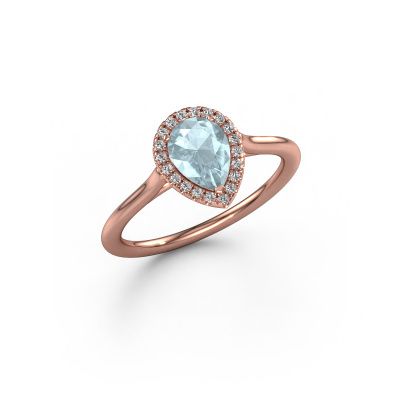 Engagement ring Seline per 1 585 rose gold aquamarine 7x5 mm