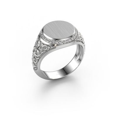 Siegelring Moor 1 585 Weißgold