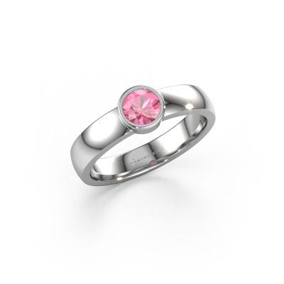 Ring Ise 1 950 platinum pink sapphire 4.7 mm