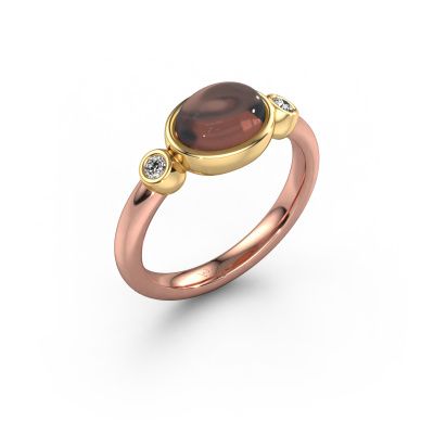 Ring Liane 585 rose gold smokey quartz 7x5 mm