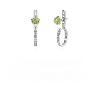 Stud earrings Destiny 585 white gold peridot 4 mm