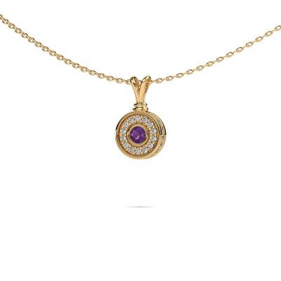 Pendant Roos 585 gold amethyst 3 mm