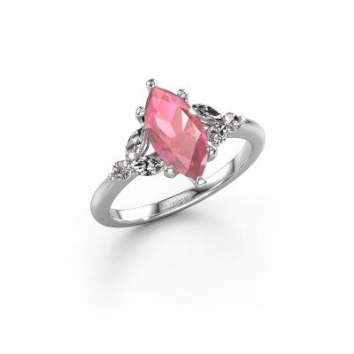 Engagement ring Megan MRQ 950 platinum tourmaline pink 11x5.5 mm