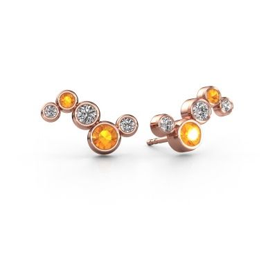 Earrings Ryan 585 rose gold citrin 4 mm