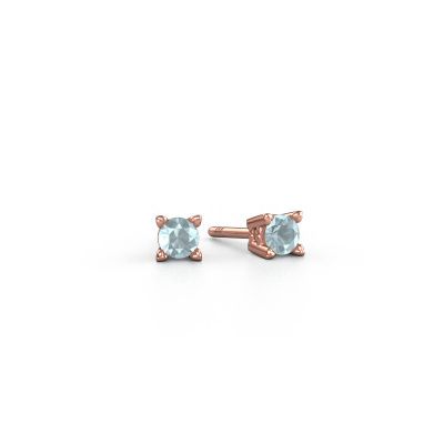 Stud earrings Cather 585 rose gold aquamarine 4 mm