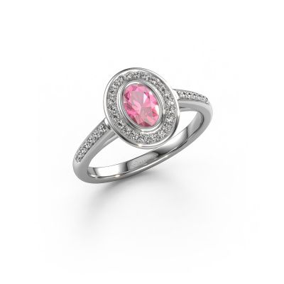 Verlobungsring Noud 2 OVL 950 Platin Pink Saphir 6x4 mm