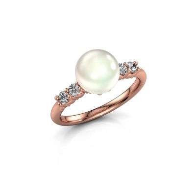 Ring Cecile 585 Roségold Weiße Perl 8 mm